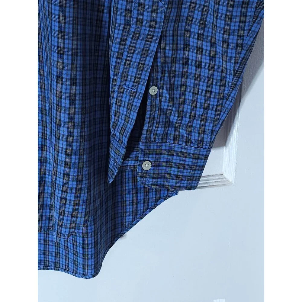 Ralph Lauren Men's Classic Fit Blue Plaid Button-Up Shirt Size Medium - Picture 9 of 11